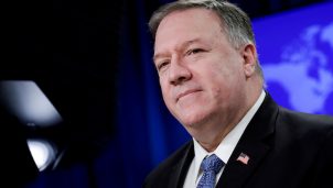 FILE PHOTO: Secretary of State Pompeo speaks to the media in Washington