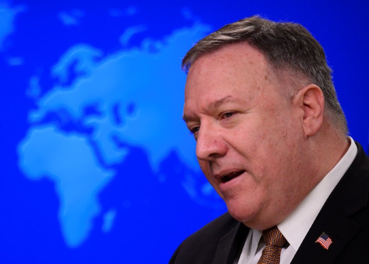 U.S. Secretary of State Mike Pompeo speaks during a news conference at the State Department in Washington