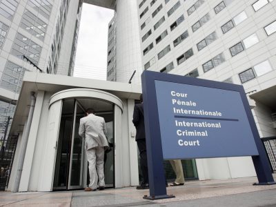People enter the International Criminal