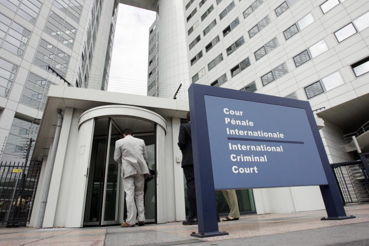 People enter the International Criminal