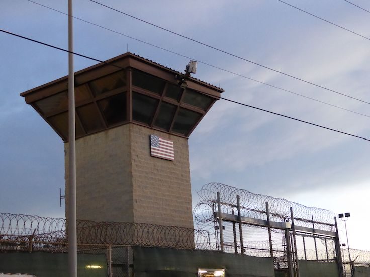 The main gate at the prison in Guantanamo at the U.S. Guantanamo Naval Base