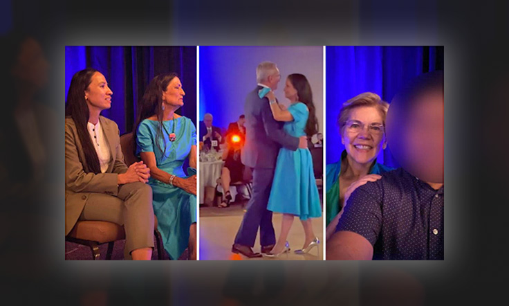 PHOTOS: Elizabeth Warren Partied Maskless With Actual Native Americans at Interior Secretary Deb Haaland’s Wedding