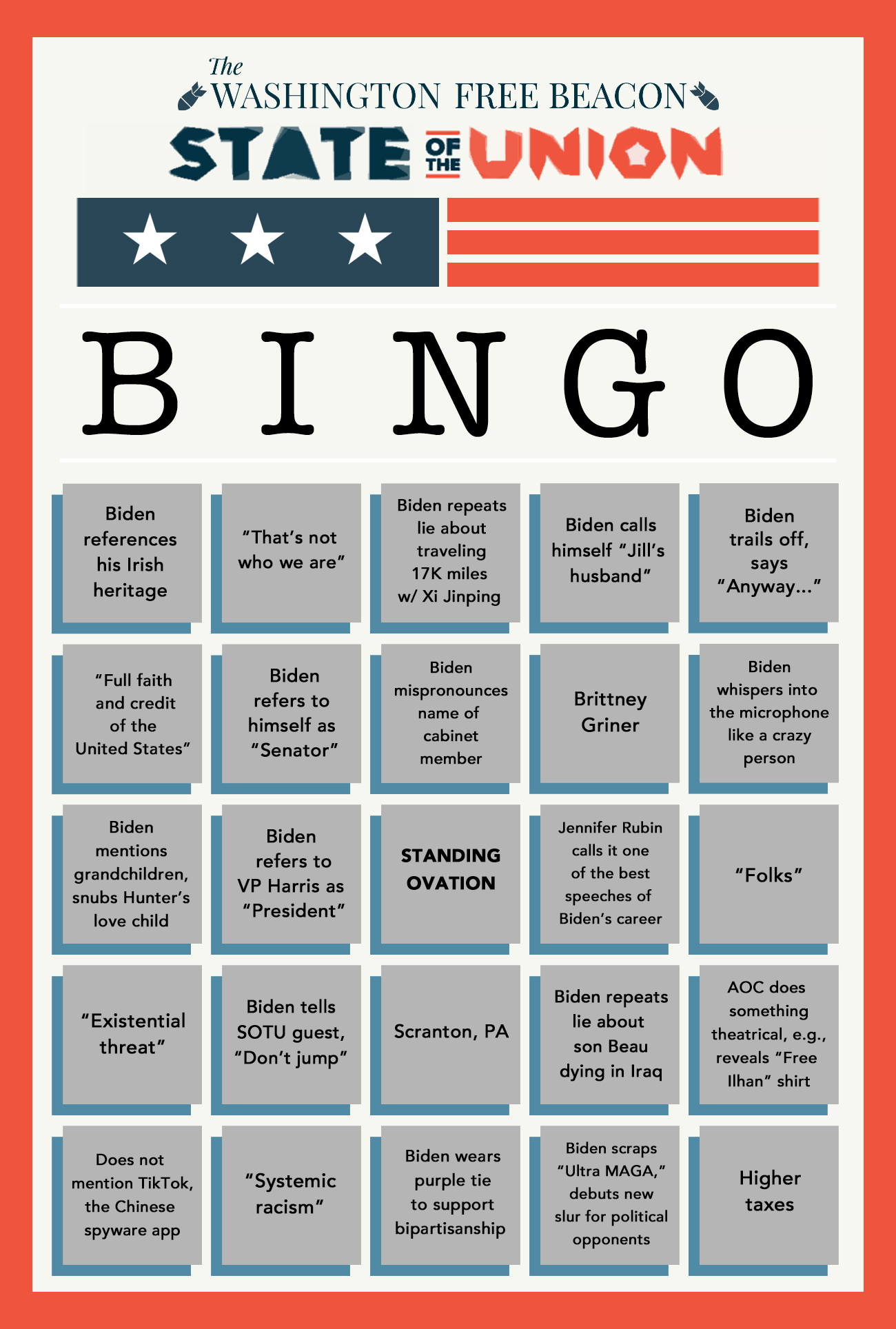 State of Play Bingo Card