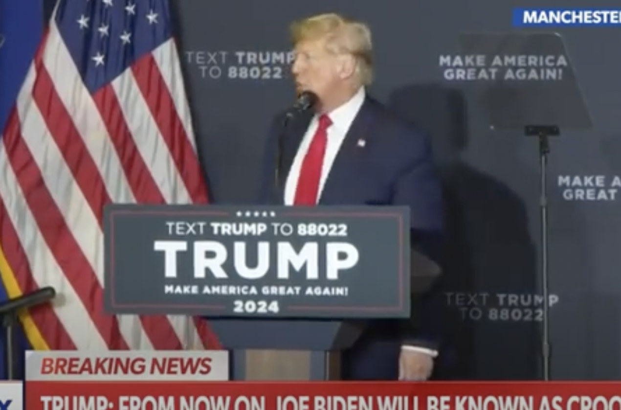 WATCH: Trump Imitates Biden Getting Lost on Stage