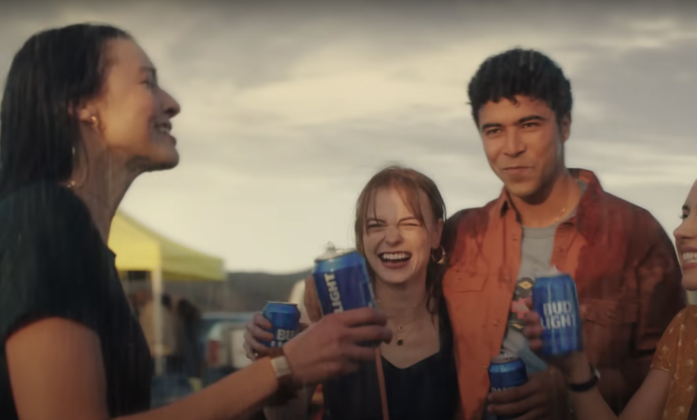 Bud Light uses country music ad to regain “fratty” image.