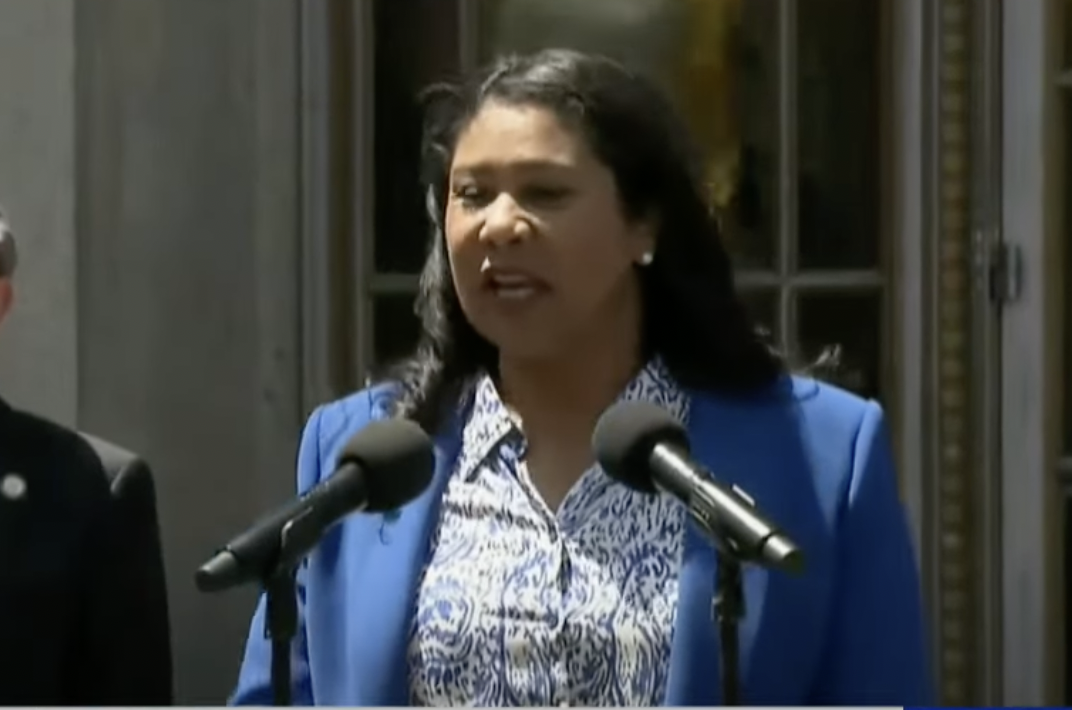 SF Mayor runs from crime speech as violent crime occurs.