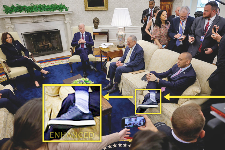 Democrat Hakeem Jeffries wears outrageous sneaker-suit combo in Oval Office.
