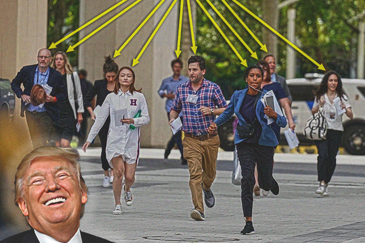 Trump’s Presence Forces Journalists to Flee Like Nerds