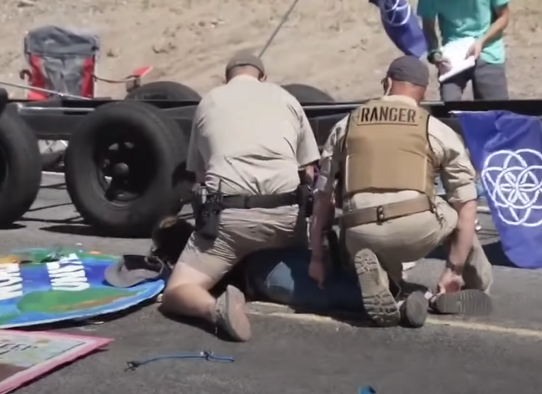 NextImg:WATCH: Climate Activists Wail as Nevada Cops Flatten Roadblock