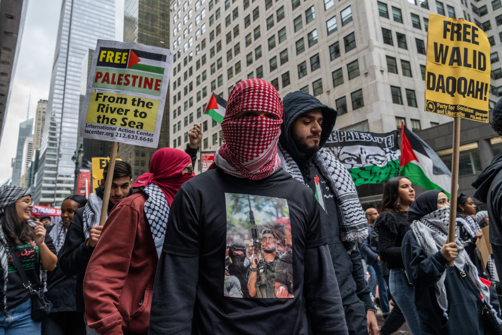 NextImg:Hundreds Cheer Hamas Slaughter of Israeli Civilians in Protest Backed by the Squad’s Socialist Party