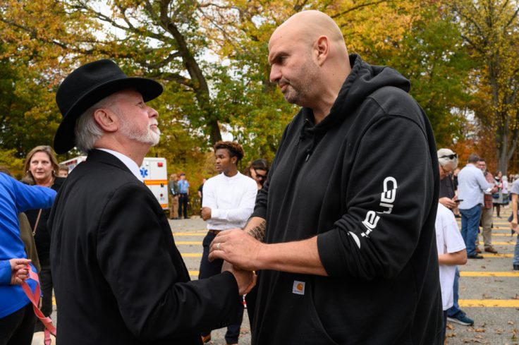 BEASTMODE: Fetterman Waves Israeli Flag at Hamas Supporters Getting Arrested Outside Capitol