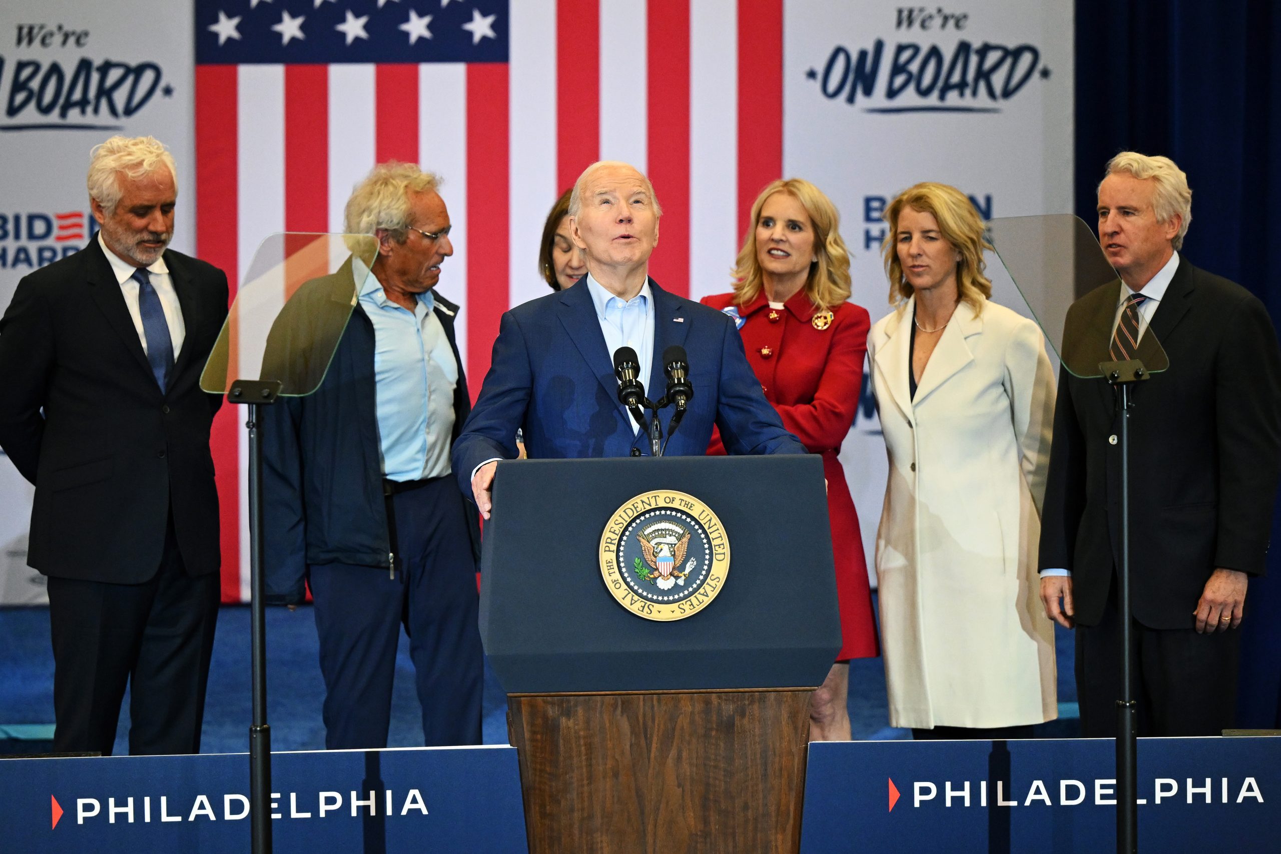 Biden Touts Kennedy Clan Endorsement in Brief, Gaffe-Filled Philadelphia Speech