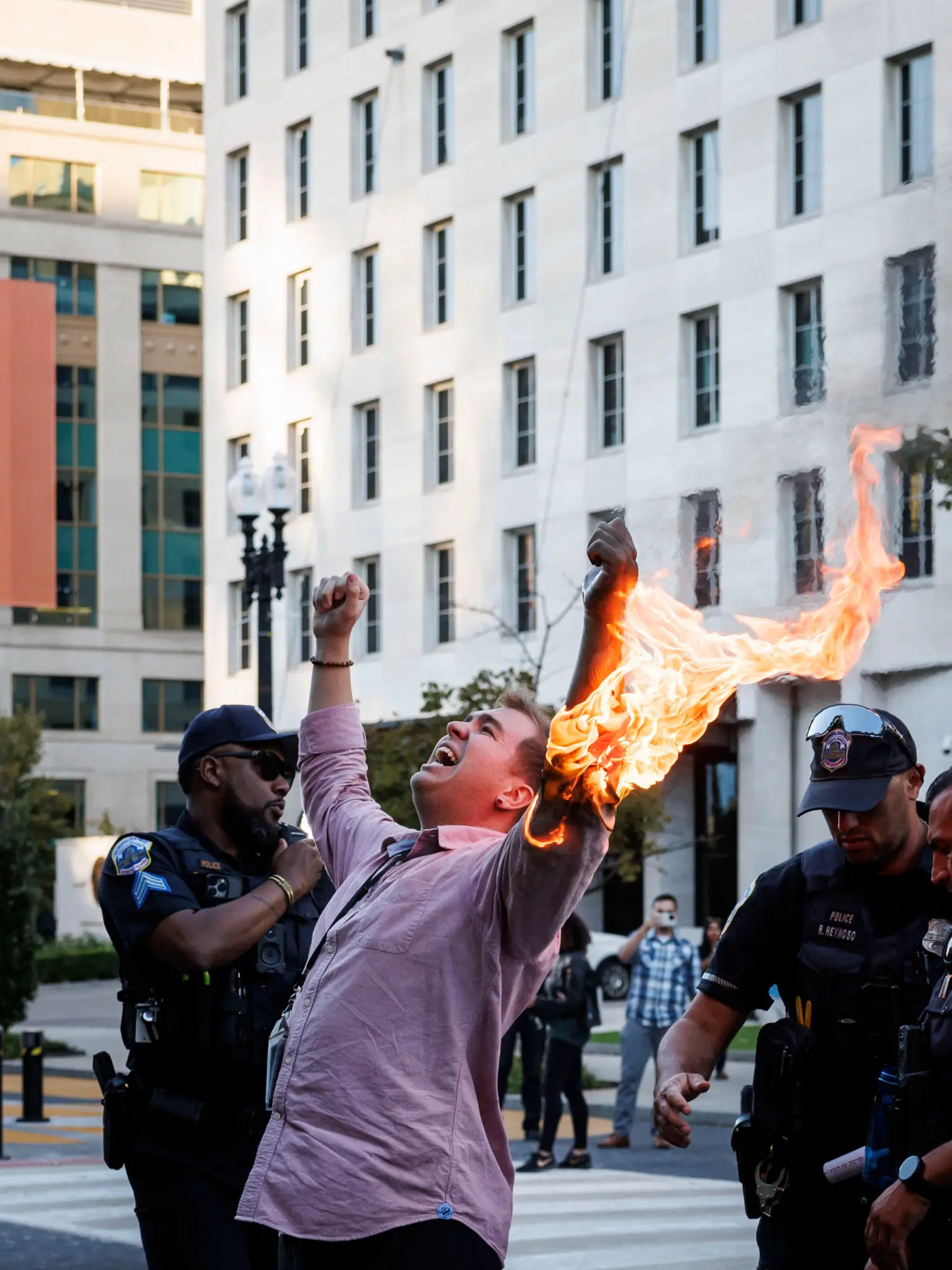 CBS-Affiliated Journalist Sets Himself on Fire at Anti-Israel Protest, Citing ‘Settler Colonialism’ in Gaza