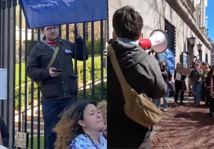 Columbia Student Expelled for Storming Hamilton Hall Accesses Campus To Deliver Speech to Anti-Israel Protesters