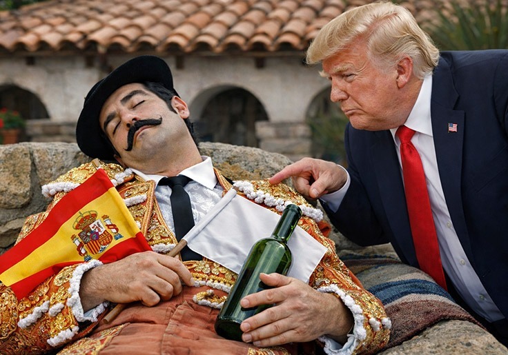 Trump Ramps Up Pressure on Sangria-Slurping Spanish Surrender Monkeys